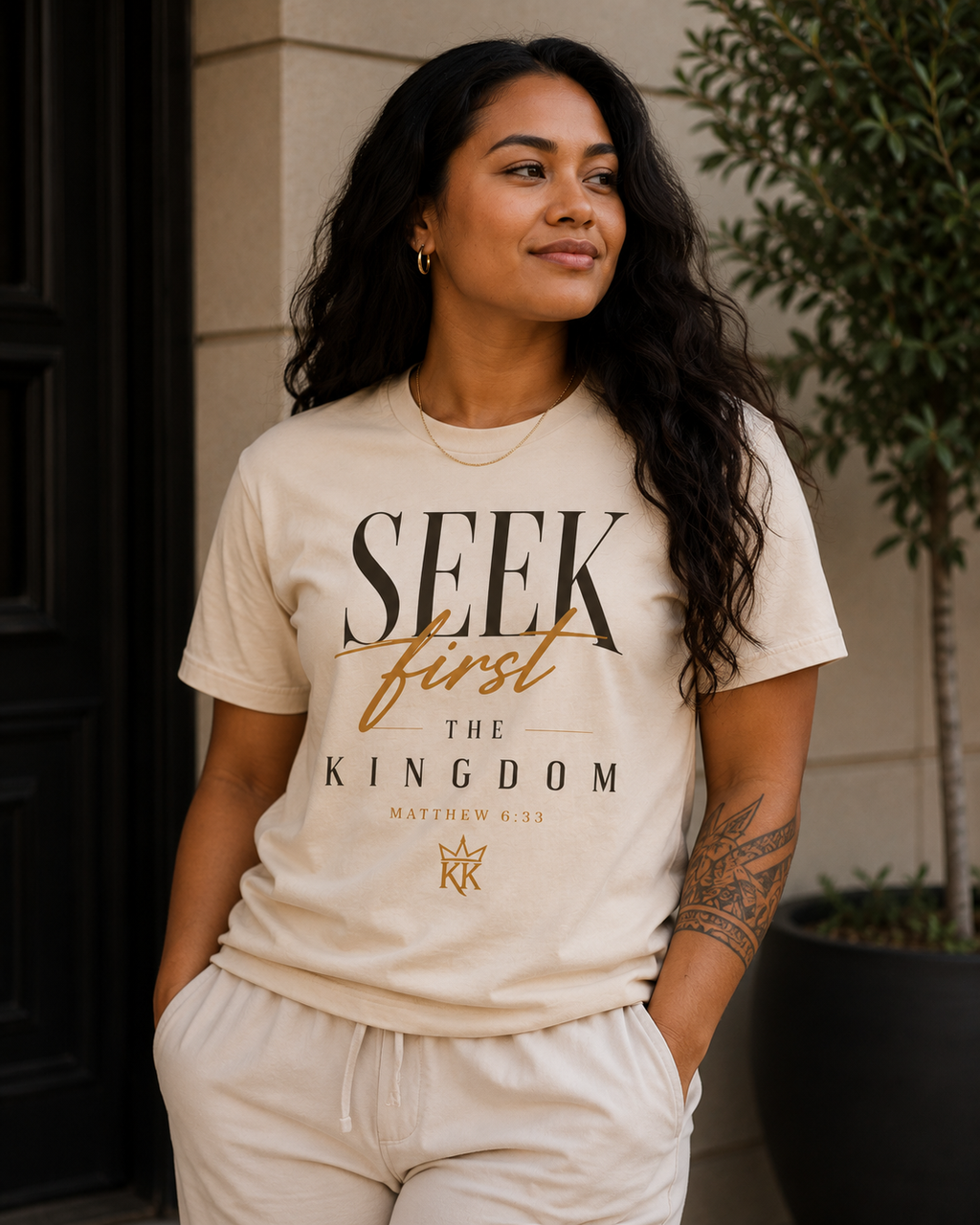 Seek First The Kingdom Tee — Classic | Matthew 6:33 | Kingdom Kame Garments