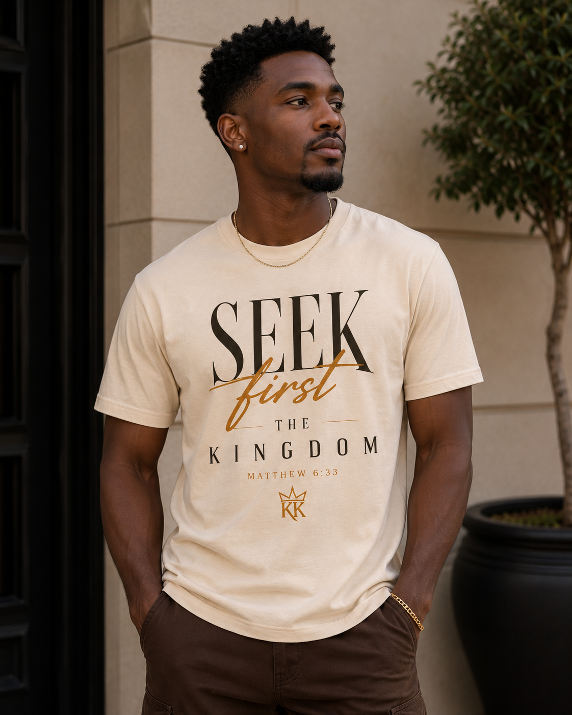 Seek First The Kingdom Tee — Classic | Matthew 6:33 | Kingdom Kame Garments