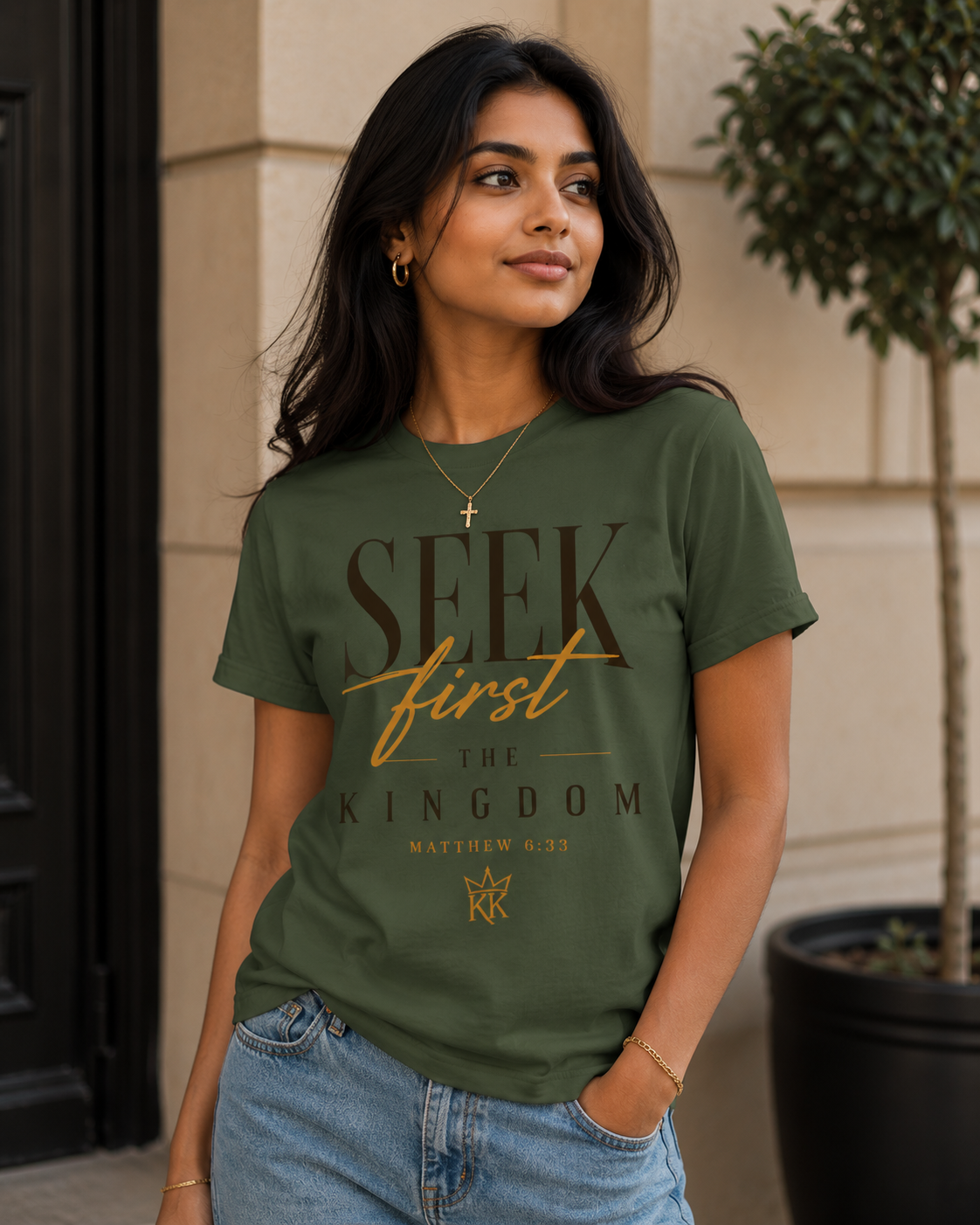 Seek First The Kingdom Tee — Classic | Matthew 6:33 | Kingdom Kame Garments