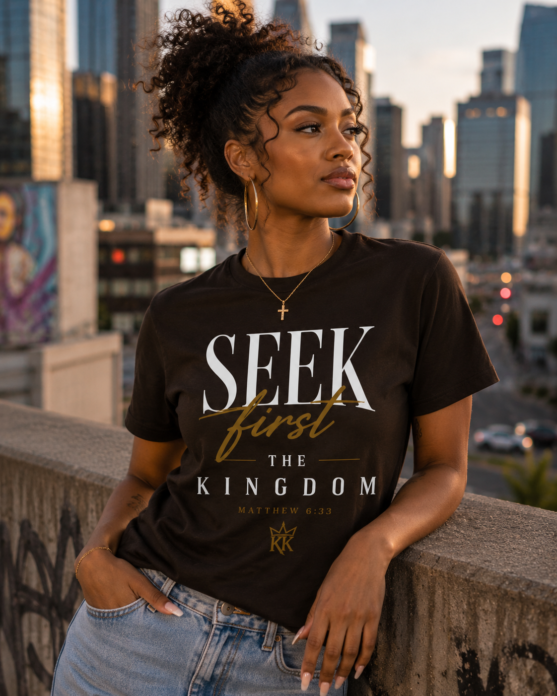 Seek First The Kingdom Tee — Bold | Matthew 6:33 | Kingdom Kame Garments