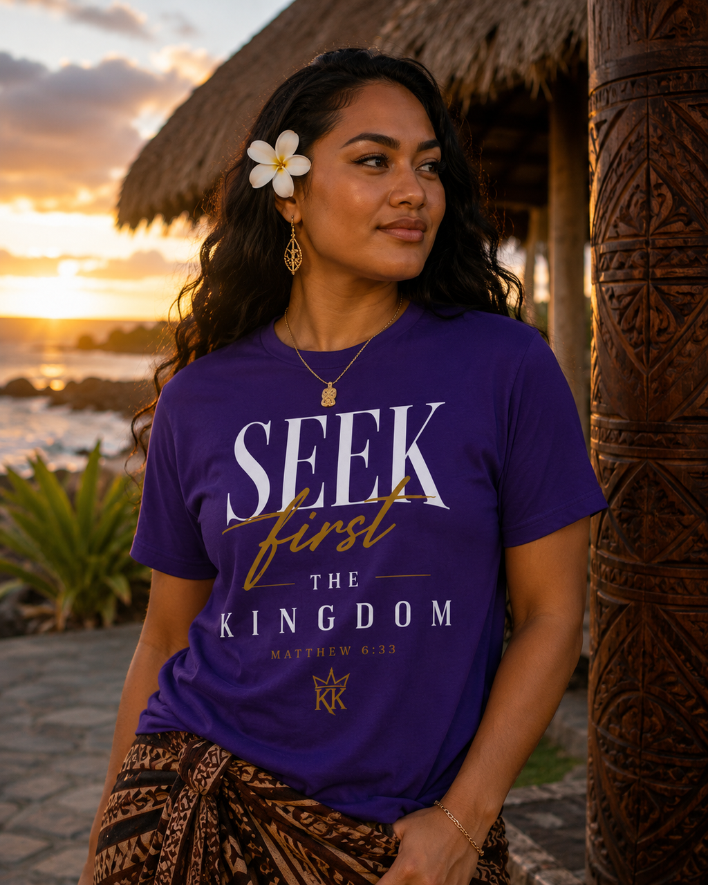 Seek First The Kingdom Tee — Bold | Matthew 6:33 | Kingdom Kame Garments