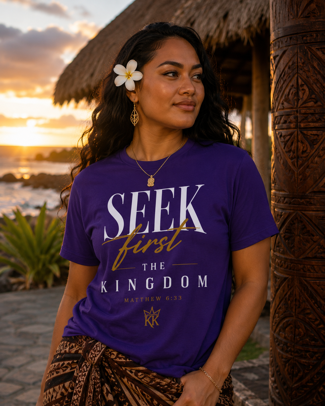 Seek First The Kingdom Tee — Bold | Matthew 6:33 | Kingdom Kame Garments